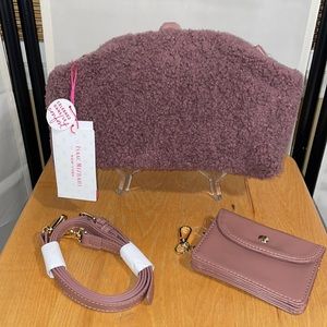 Isaac Mizrahi Sherpa Crossbody Bag NWT 10”x7”x2”